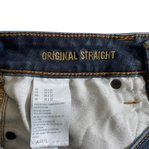 AMERICAN EAGLE Men's Extreme Flex Original Straight Jeans Dark Wash Size 28x32 - Picture 9 of 12